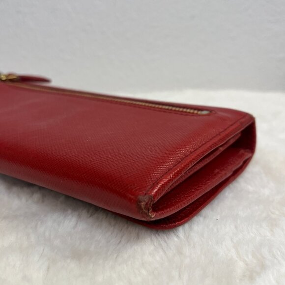 Pre-Loved Prada Red Saffiano Fiocco Bow Long Bifold Wallet - Picture 11 of 16